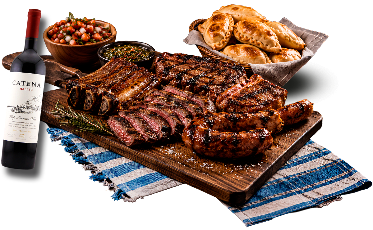 Asado, vino, Empanadas